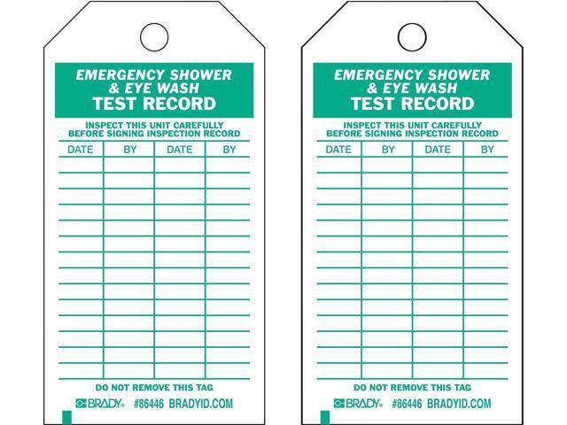 ZORO SELECT 20TH06 Tag, Emergency Shower & Eye Wash Test, Polyester, 7 in H x 4