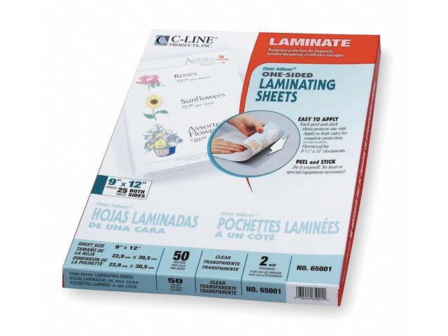 65001 C-line Cleer Adheer Laminating Film, 2 mil, 9 x 12, 50/Box