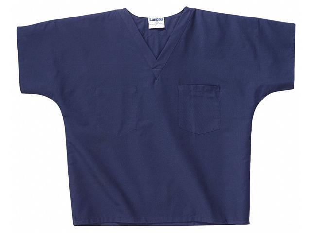 LANDAU 7502BNPLRG Scrub Shirt, Cotton/Polyester, Short Sleeve, 2 Pockets,