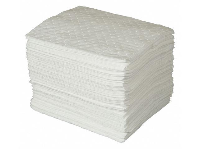 BRADY SPC300 Sorbent Pad, 30 gal, 15 in x 19 in, Oil, White, 100 PK
