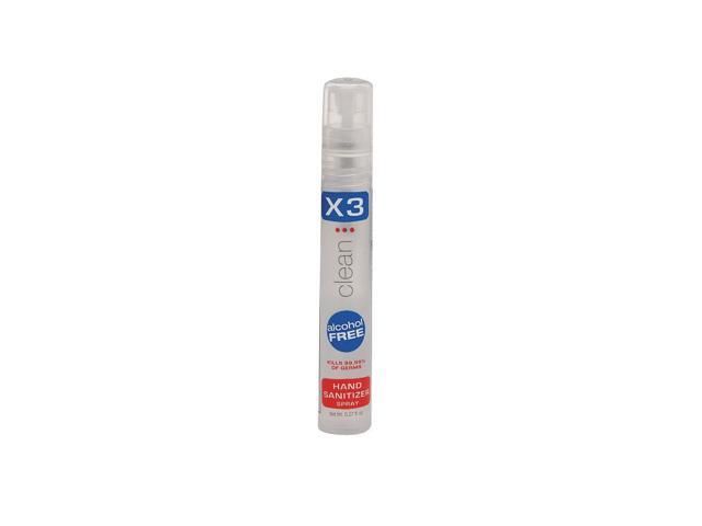 Hand Sanitizer,Size 0.27 oz.,Spray X3 CLEAN 10020
