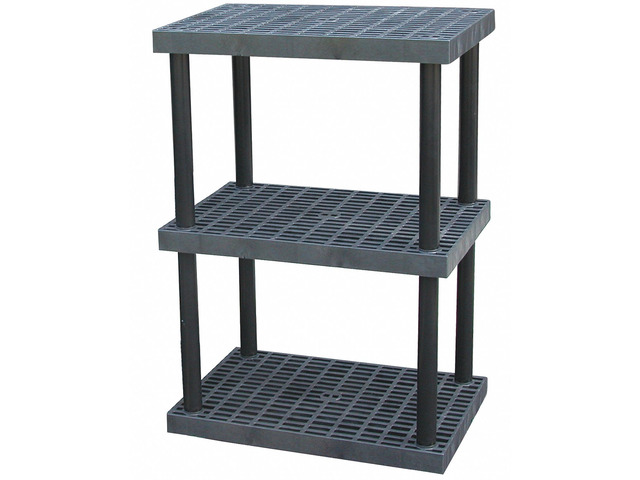 STRUCTURAL PLASTICS S3624X3 Freestanding Plastic Shelving, Open Style, 24 in D,