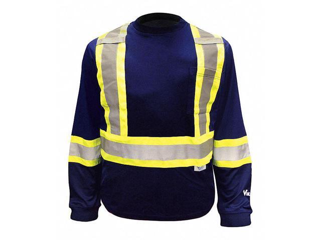 VIKING 6015N-XXL Unisex High Visibility Long Sleeve Shirt, Polyester/Cotton,