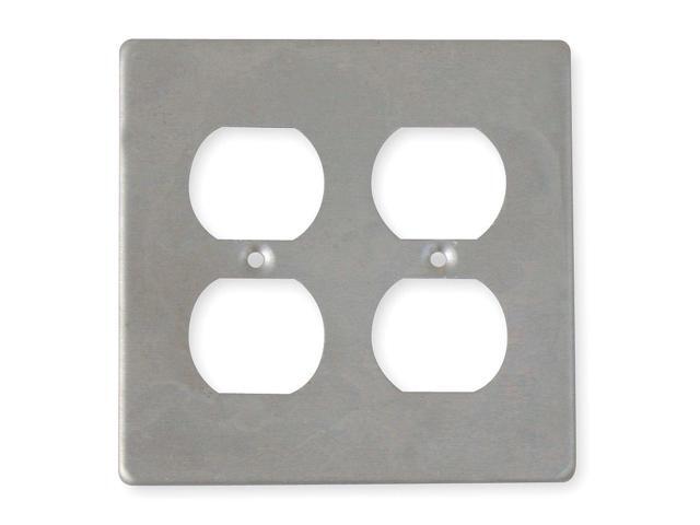 HUBBELL KILLARK 2FA Weatherproof Cover, 2 Gang, Aluminum, Duplex Receptacle