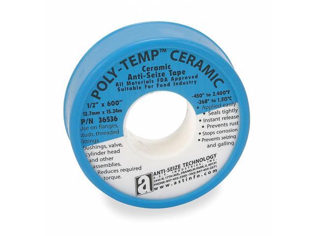 ANTI-SEIZE TECHNOLOGY 36536 Antiseize Tape,1/2 In. W,600 In. L