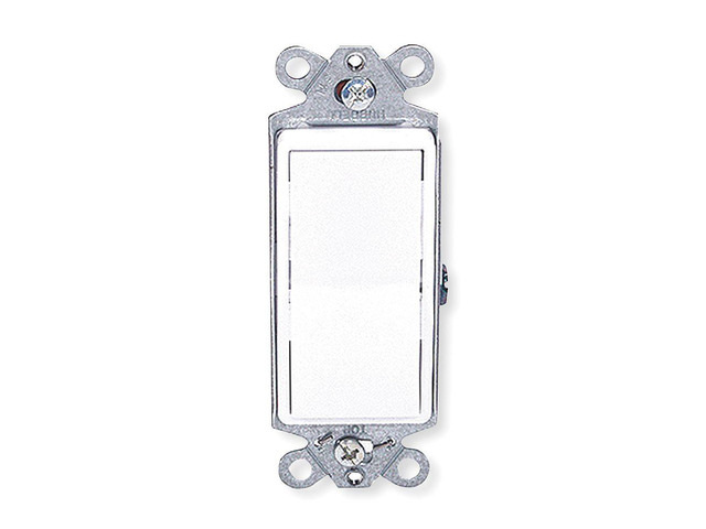 HUBBELL WIRING DEVICE-KELLEMS DS315W Wall Switch,3-Way,120/277V,15A,Wht,Rockr