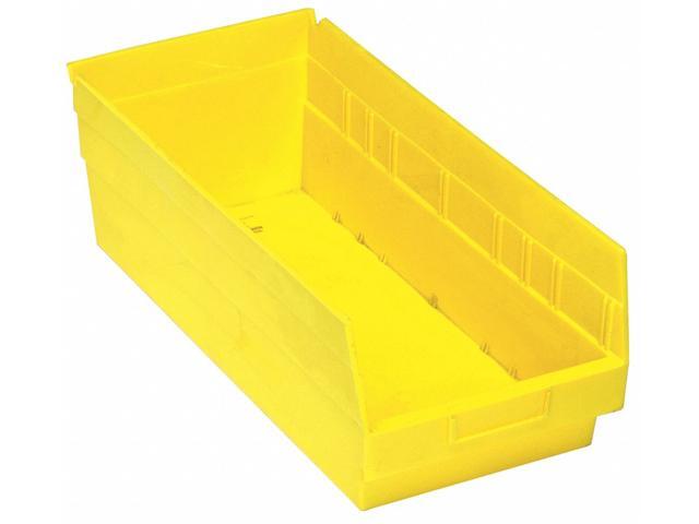 QUANTUM STORAGE SYSTEMS QSB808YL Shelf Storage Bin, Polypropylene, Yellow, 8 in