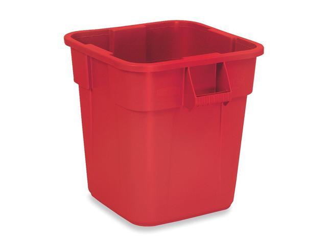 RUBBERMAID COMMERCIAL FG352600RED BRUTE 28 gal Square Heavy Duty Plastic Can,