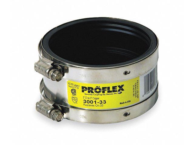 ZORO SELECT 3001-33 Shielded Coupling,For Pipe Size 3' x 3'