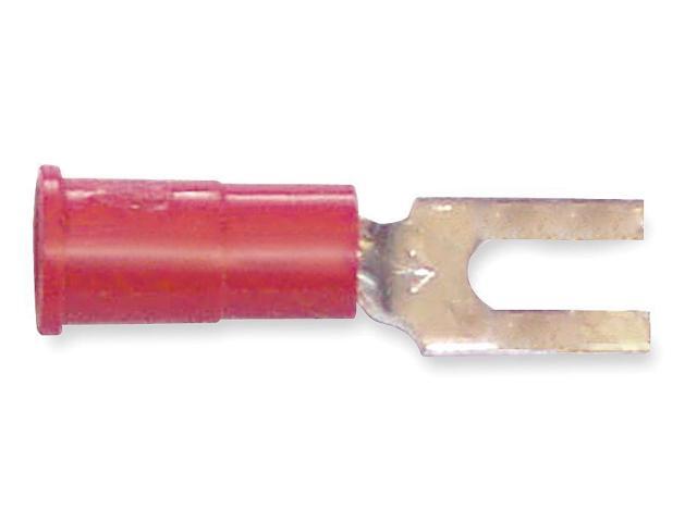 3M MVU18-6FBX Fork Terminal, #6 Stud Size, 18 AWG, 600 V, Vinyl Insulated, Red,