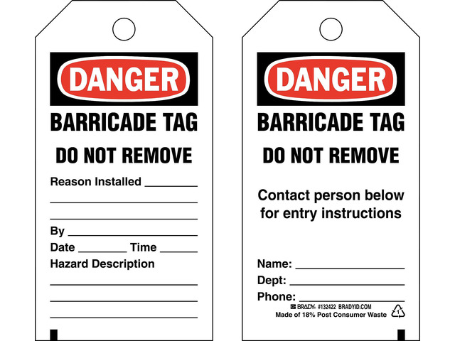 BRADY 29UG15 Caution Tag,5-3/4in. H x 3in. W,Pe,PK25