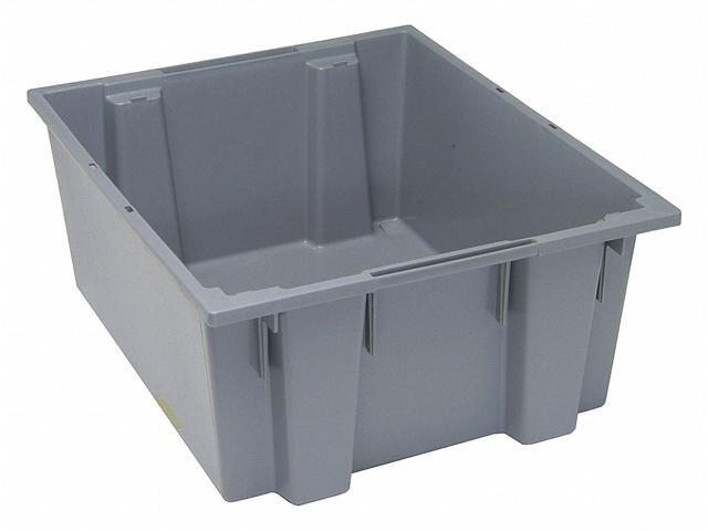 Aviditi BINS121 Stack and Nest Containers 20 7/8' x 18 1/4' x 9 7/8' Gray