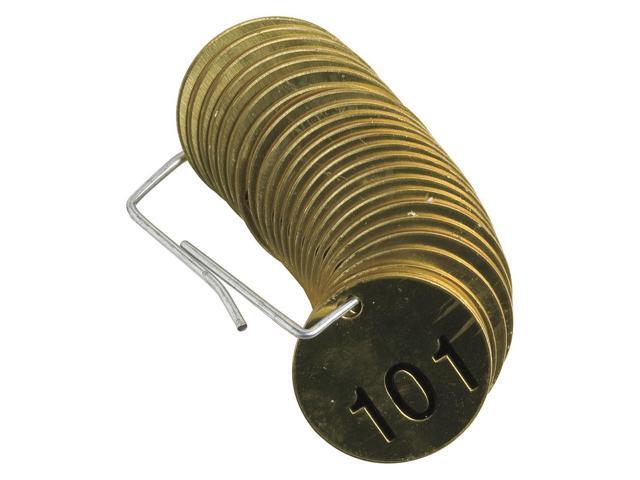 BRADY 23204 Numbered Tag Set,101 to 125,25 Tags