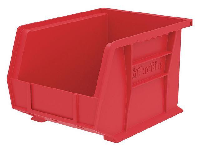 AKRO-MILS 30239RED Hang & Stack Storage Bin, Plastic, Red, 7 in H, 8 1/4 in W,