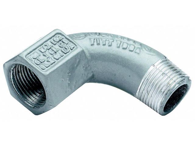 HUBBELL KILLARK BL-90-1MWW IMC 90 Deg Elbow, 1/2 in, Threaded, Iron, Powder