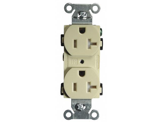 HUBBELL WIRING DEVICE-KELLEMS BR20ITR 20A Duplex Receptacle 125VAC 5-20R IV