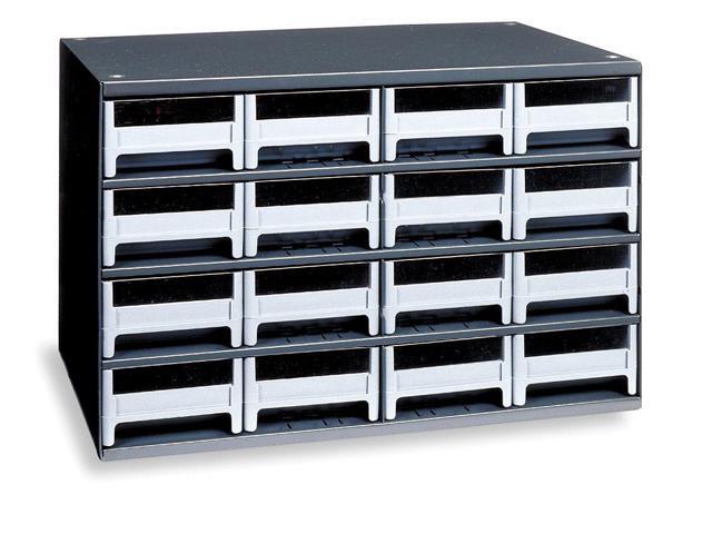 AKRO-MILS 19416 Steel, Polystyrene, Drawer Bin Cabinet, 11 in D x 11 in H x 17