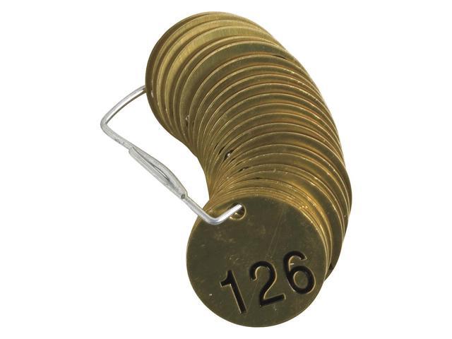 BRADY 23205 Numbered Tag Set,126 to 150,25 Tags