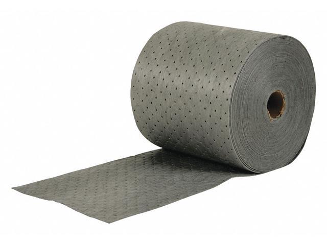 BRADY MRO15 Sorbent Roll, 24 gal, 15 in x 150 ft, Universal, Gray, Polypropylene