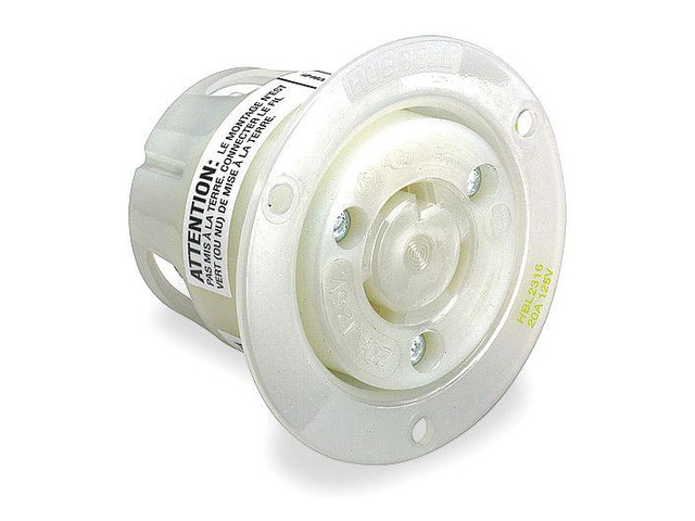 HUBBELL HBL3335C 30A Flanged Locking Receptacle 3P 3W 125/250VAC