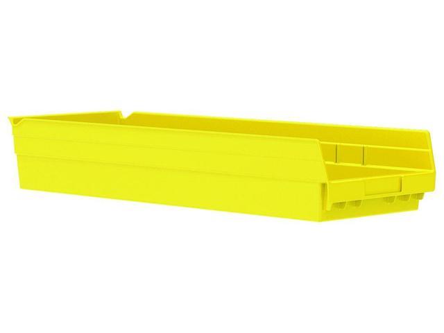 AKRO-MILS 30184YELLO Shelf Storage Bin, Plastic, Yellow, 4 in H, 8 3/8 in W, 23