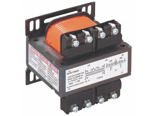 SQUARE D 9070T150D20 Control Transformer, 150 VA, Not Rated, 120V AC,