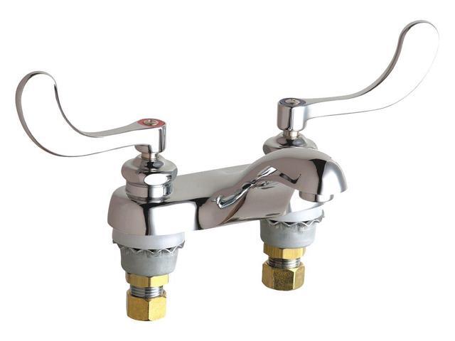 CHICAGO FAUCET 802-E70-317ABCP Manual Low Arc Bathroom Faucet, 4' Mount,