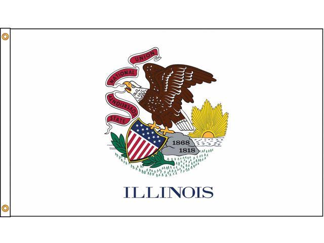 ANNIN FLAGMAKERS 141480 Illinois Flag,5x8 Ft,Nylon