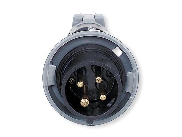 HUBBELL WIRING DEVICE-KELLEMS HBL420P5W Watertight Pin & Sleeve Plug, 20 A,