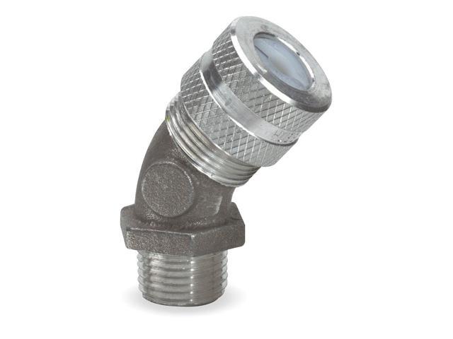 HUBBELL WIRING DEVICE-KELLEMS VHC1037 Cord Connector,3/4 in.,45,Yellow