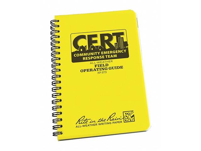 RITE IN THE RAIN 573 Field Operating Guide, 4-5/8 x 7In.