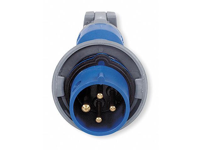 HUBBELL WIRING DEVICE-KELLEMS HBL460P9W Watertight Pin & Sleeve Plug, 60 A,