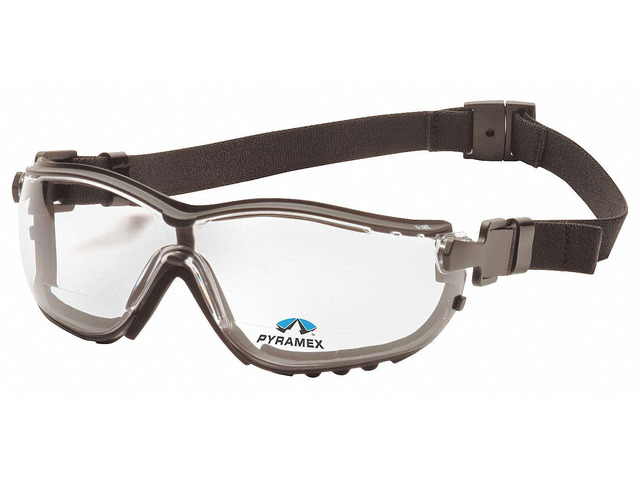 PYRAMEX GB1810STR25 Bifocal Safety Goggles, 2.5 Diopter, Clear Lens, H2X