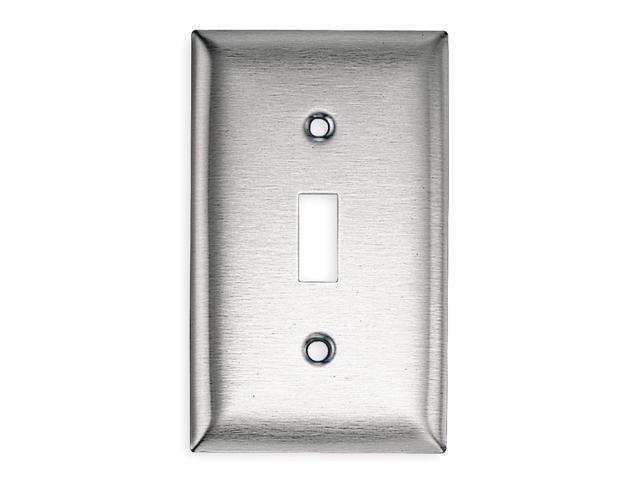 Photos - Chandelier / Lamp Hubbell WIRING DEVICE-KELLEMS SS1 Toggle Switch Wall Plate, 1 Gang, Silver 