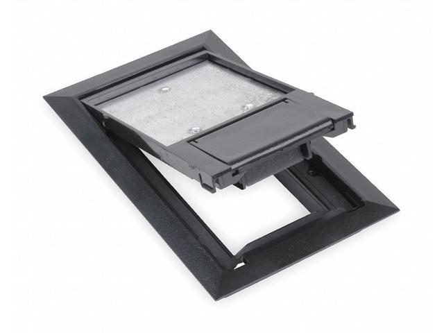 STEEL CITY 664-CST-SW-BLK Box Cover, Floor Box Type, 1 Gang, PVC