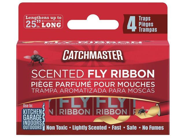 CATCHMASTER 9144M4 Scented Fly Ribbon Paper Trap, Indoor/Outdoor,1-1/2 in W x