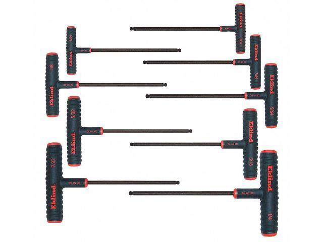 EKLIND 60809 9 Piece SAE T-Shape Hex Key Set, 60809