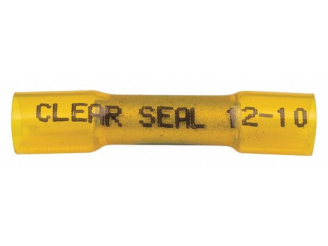 VELVAC 37430-V50 Butt Splice Wire Connector, 10 AWG Max, Yellow, Nylon