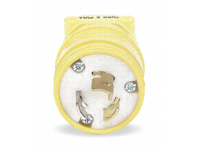 HUBBELL WIRING DEVICE-KELLEMS HBL2447 Locking Plug, L5-15P, 15 A, 125V AC,