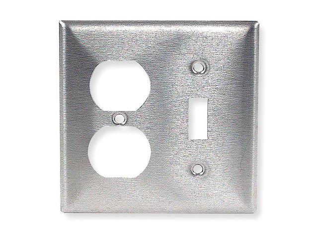 Photos - Chandelier / Lamp Hubbell SS18 Toggle Switch/Duplex Receptacle Wall Plates and Box Cover, Nu 