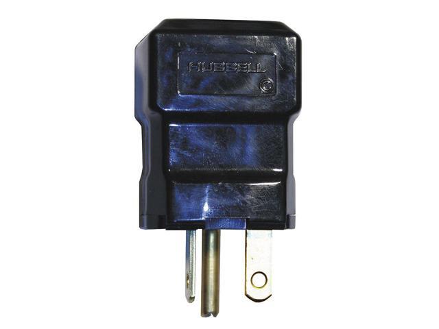 HUBBELL WIRING DEVICE-KELLEMS HBL5364VBK 3 Wire Commercial Straight Blade Plug