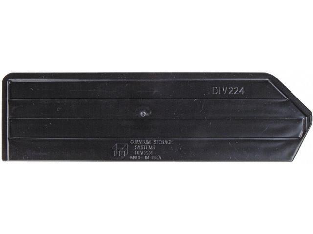 QUANTUM STORAGE SYSTEMS DUS224 Plastic Divider, Black, 10 1/4 in L, 3 in H, 6 PK