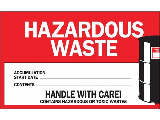 BRADY 60445 Hazardous Waste Labl,Semi-Glss Ppr,PK100