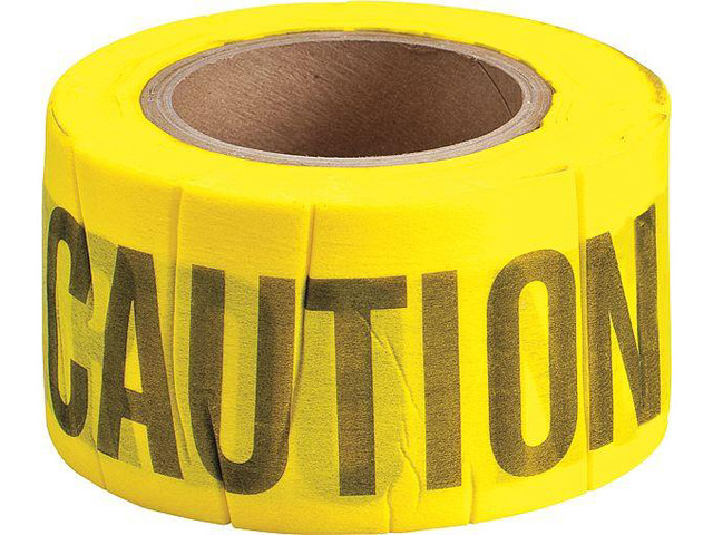 BRADY 91090 Barricade Tape,Caution,Black/Yellow,3inW