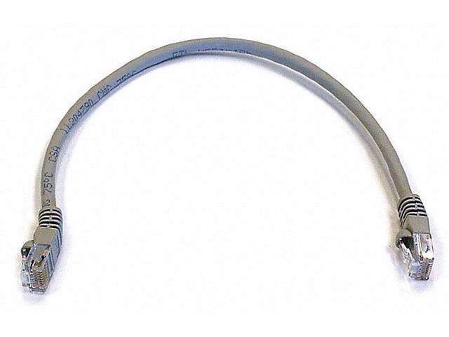 Monoprice Cat6 Ethernet Patch Cable - Network Internet Cord - RJ45, Stranded, 550Mhz, UTP, Pure Bare Copper Wire, 24AWG, 1ft, Gray