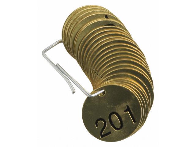 BRADY 23208 Numbered Tag Set,201 to 225,25 Tags