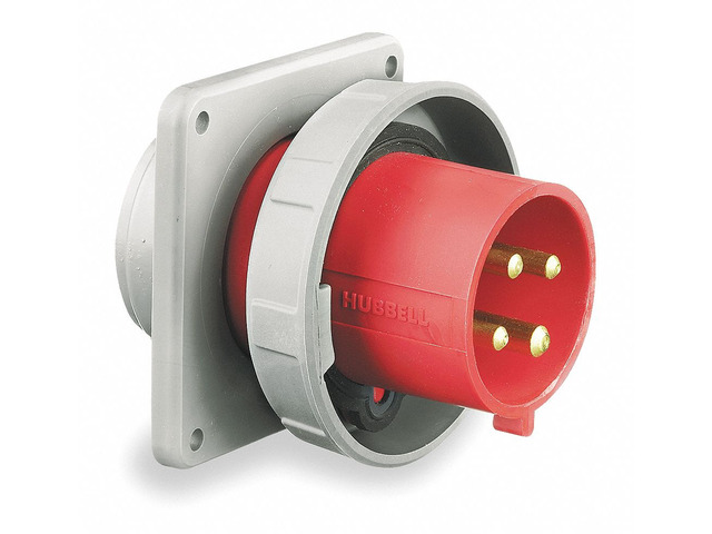 HUBBELL WIRING DEVICE-KELLEMS HBL430B7W Watertight Pin & Sleeve Inlet, 30 A,