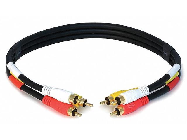 Monoprice RCA Coaxial Composite Video and Stereo Audio Cable, 1.5ft