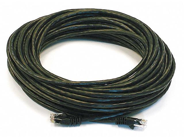 Monoprice Cat5e Ethernet Patch Cable - 50 Feet - Black Network Internet Cord - RJ45, Stranded, 350Mhz, UTP, Pure Bare Copper Wire, 24AWG