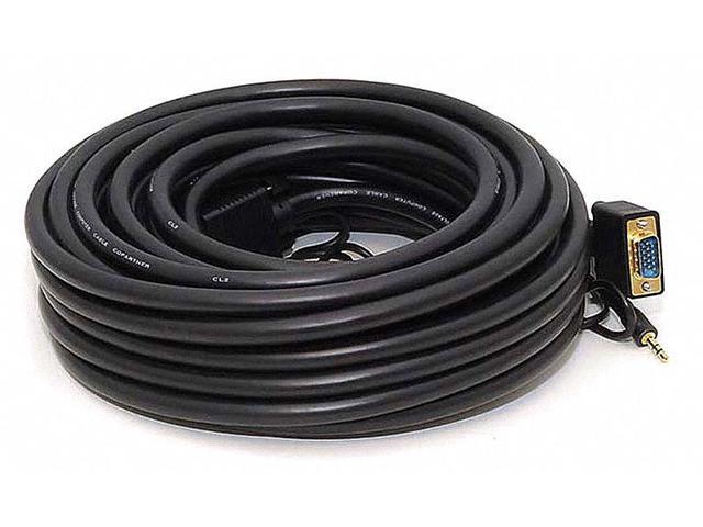 Monoprice Super VGA Cable - 50 Feet - HD15 Male/Male with Stereo Audio and Triple Shielding (Gold Plated)